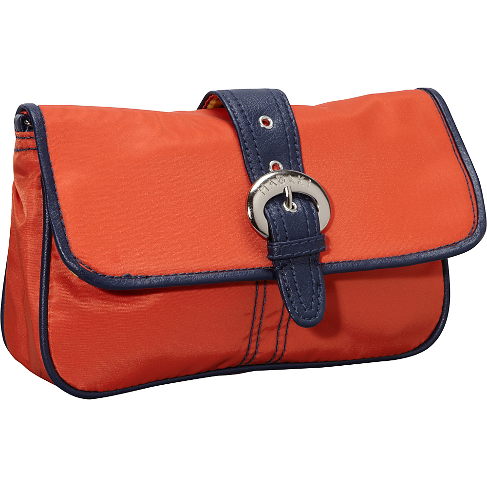 Hadaki Clutch Orange Navy Hadaki Manmade Handbags