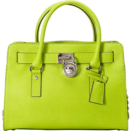MICHAEL Michael Kors Hamilton 18K E/W Saffiano Satchel Handbag Pear - MICHAEL Michael Kors Designer Handbags