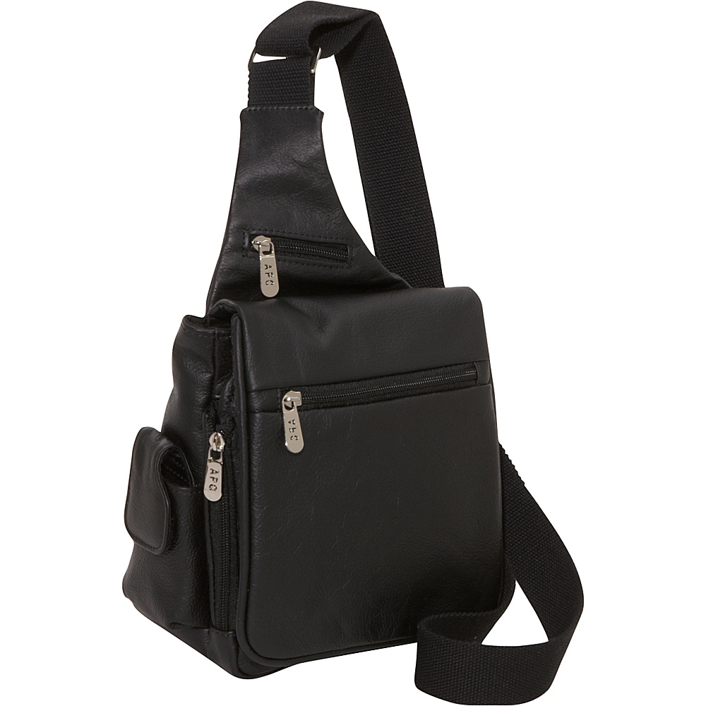 AmeriLeather Leather Convenient Travel Bag Black