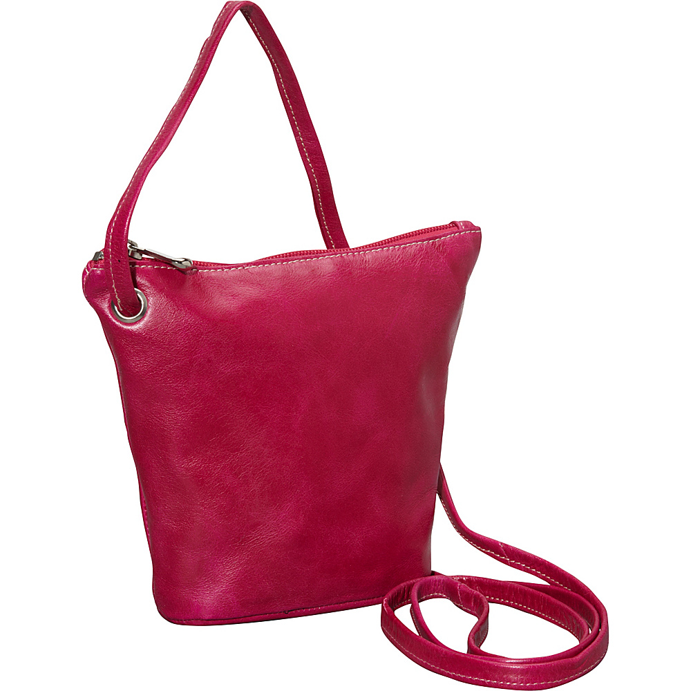 David King Co. Florentine Top Zip Mini Bag Fuchsia David King Co. Leather Handbags