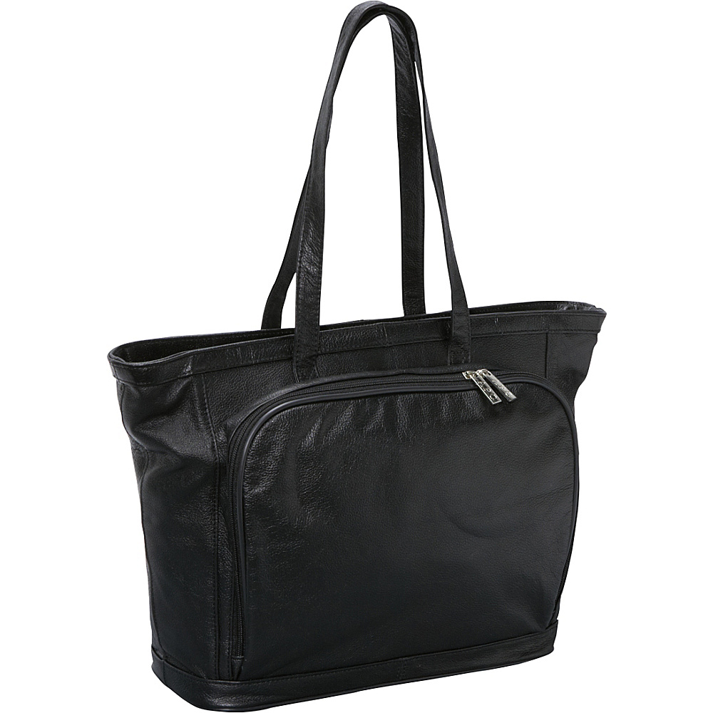 AmeriLeather Cosmopolitan Leather Tote Black AmeriLeather Women s Business Bags