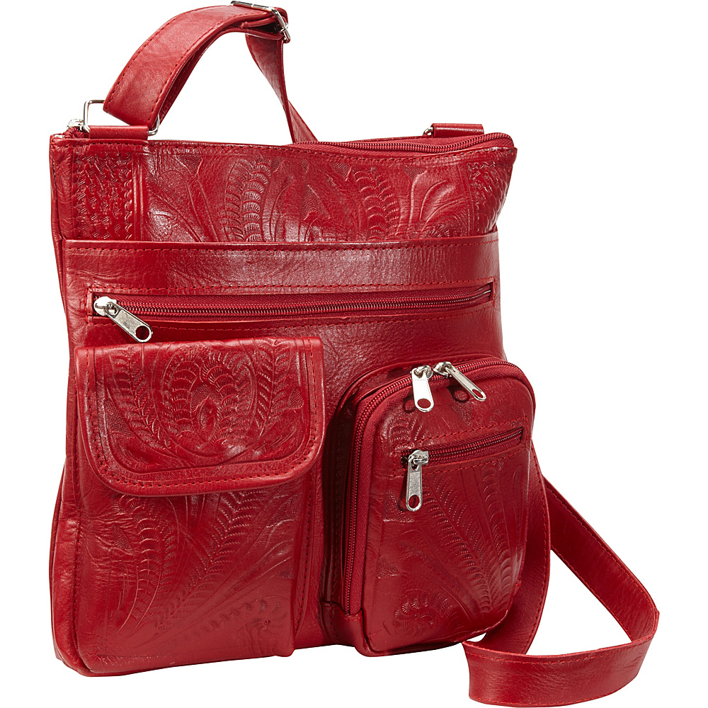 Ropin West Cross Over Bag Red Ropin West Leather Handbags