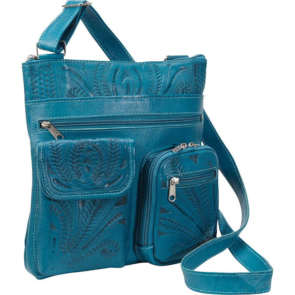 Ropin West Cross Over Bag Turquoise Ropin West Leather Handbags