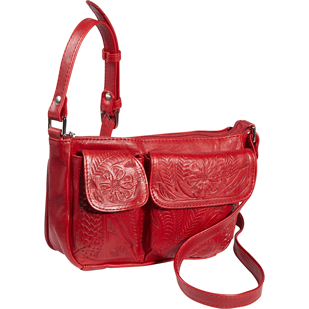 Ropin West Shoulder Bag Red Ropin West Leather Handbags