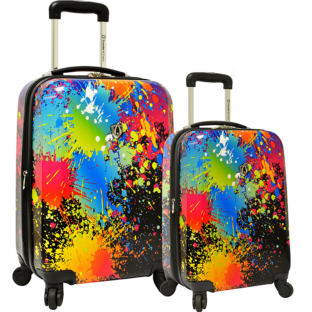 Traveler s Choice Paint Splatter 2 Piece Hardside Expandable Luggage Set Paint Splatter Traveler s Choice Luggage Sets