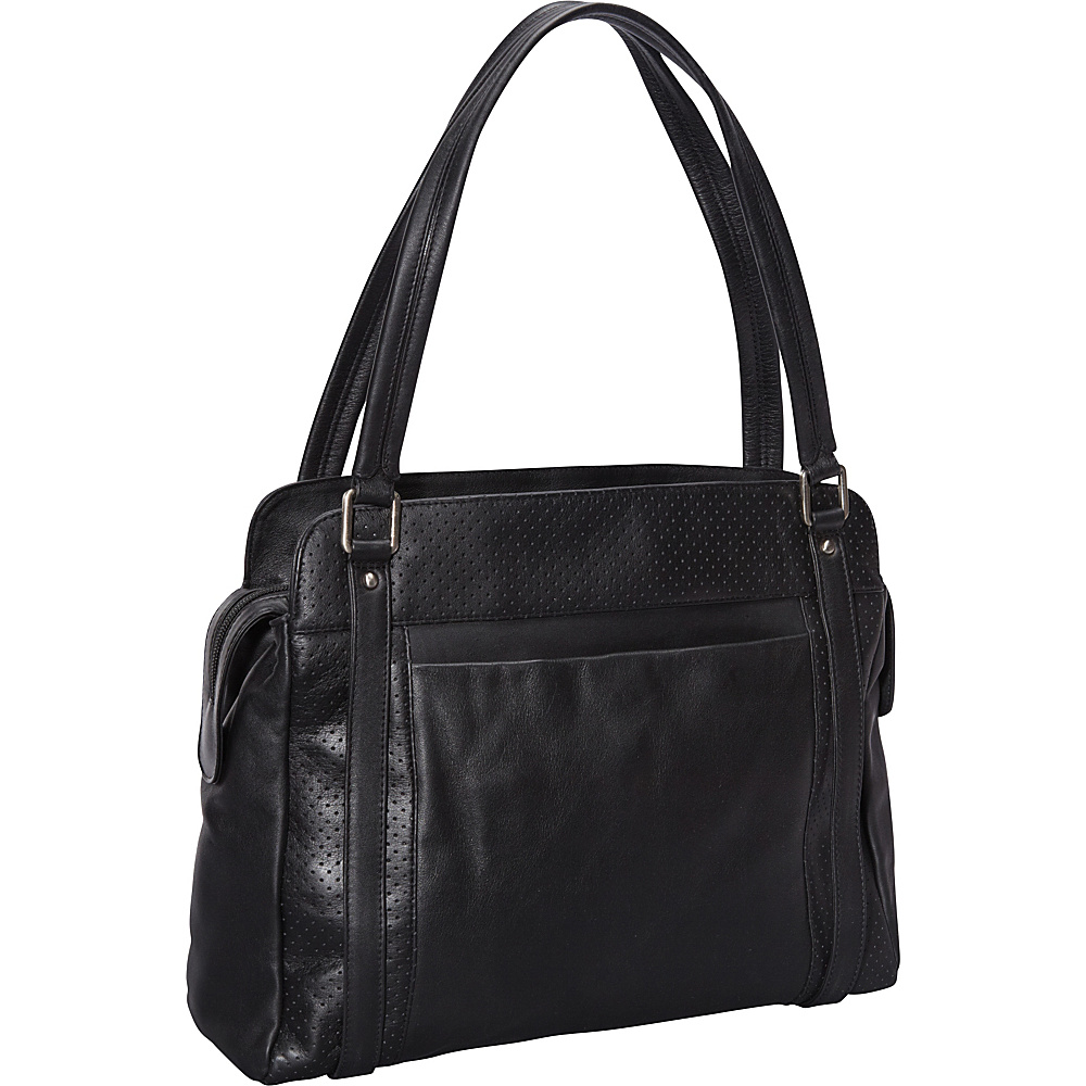 Derek Alexander Top Zip Shoulder Bag Black Derek Alexander Leather Handbags