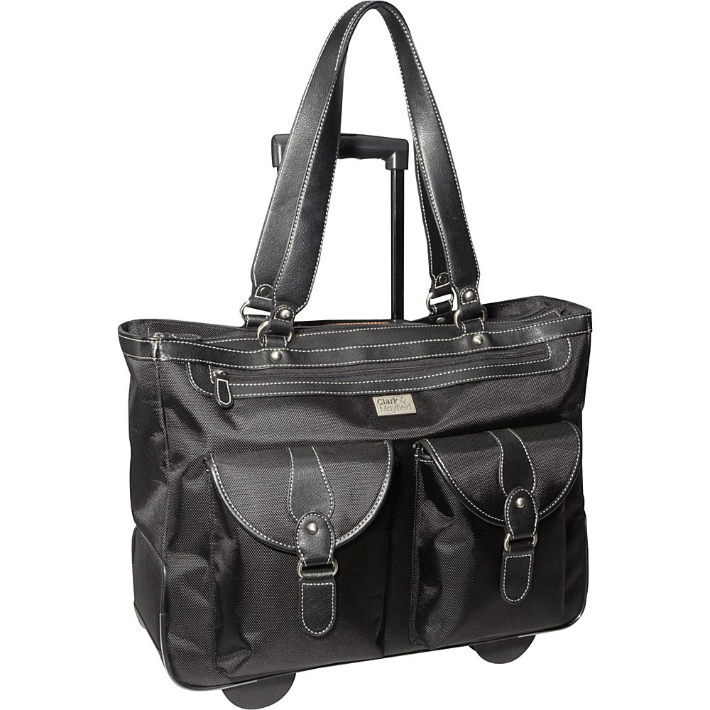 Clark Mayfield Marquam 18.4 Rolling Laptop Tote Black Clark Mayfield Wheeled Business Cases