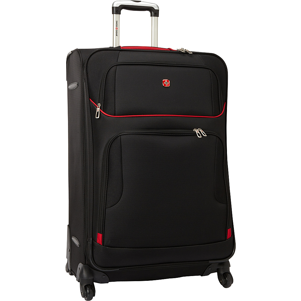 SwissGear Travel Gear 28 Exp. Spinner Upright Black with Red SwissGear Travel Gear Large Rolling Luggage