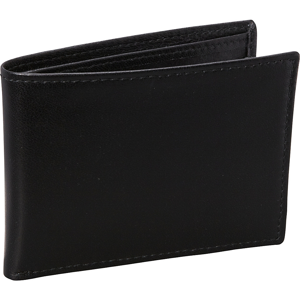 Budd Leather Nappa Soft Leather Slim Wallet w 6 Credit Card Slits Black Budd Leather Men s Wallets