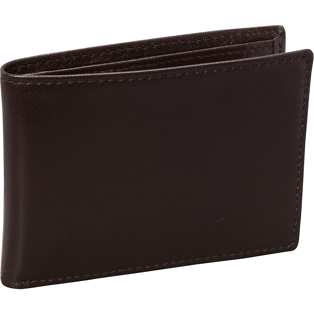 Budd Leather Nappa Soft Leather Slim Wallet w 6 Credit Card Slits Brown Budd Leather Men s Wallets