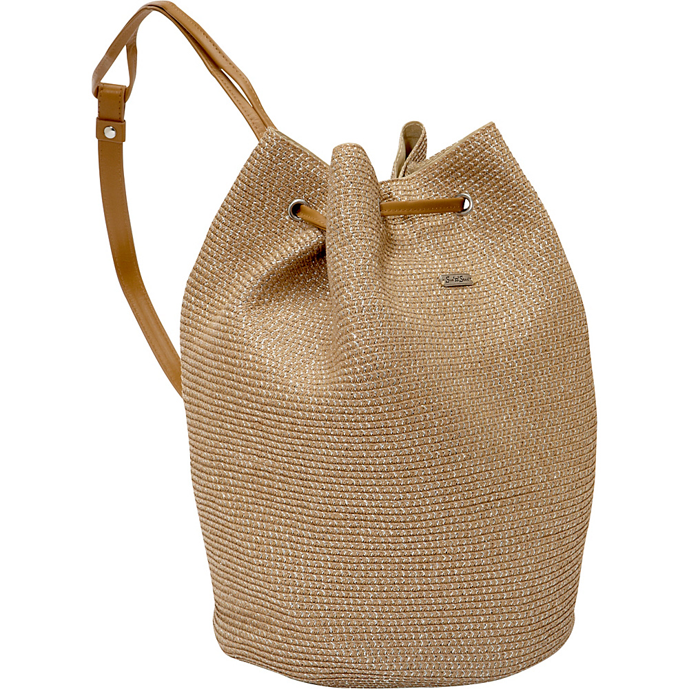 Sun N Sand Saddle Cay Backpack Tan Silver Sun N Sand Straw Handbags