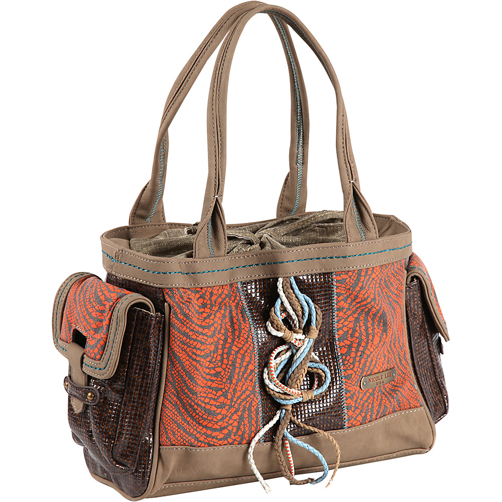 Nicole Lee Naomi Neutral Works Satchel ORANGE Nicole Lee Manmade Handbags