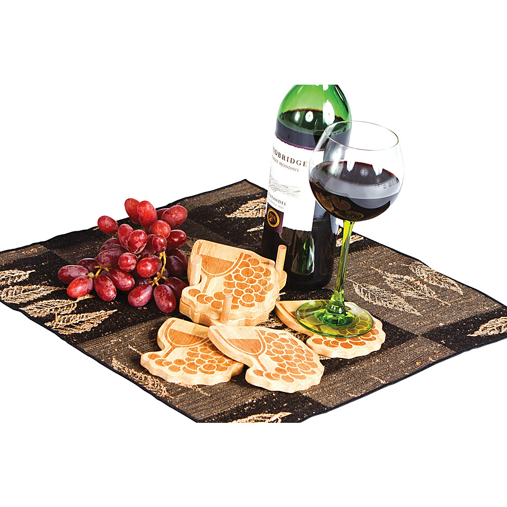 Picnic Plus Wine Trail Coasters 4 Wood Picnic Plus Outdoor Accessories