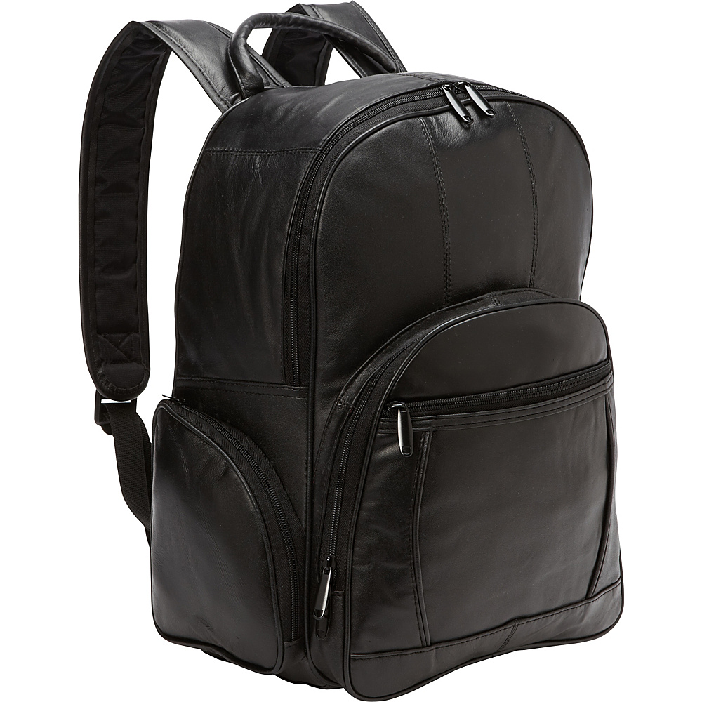 Bellino Leather Laptop Backpack Black Bellino Business Laptop Backpacks