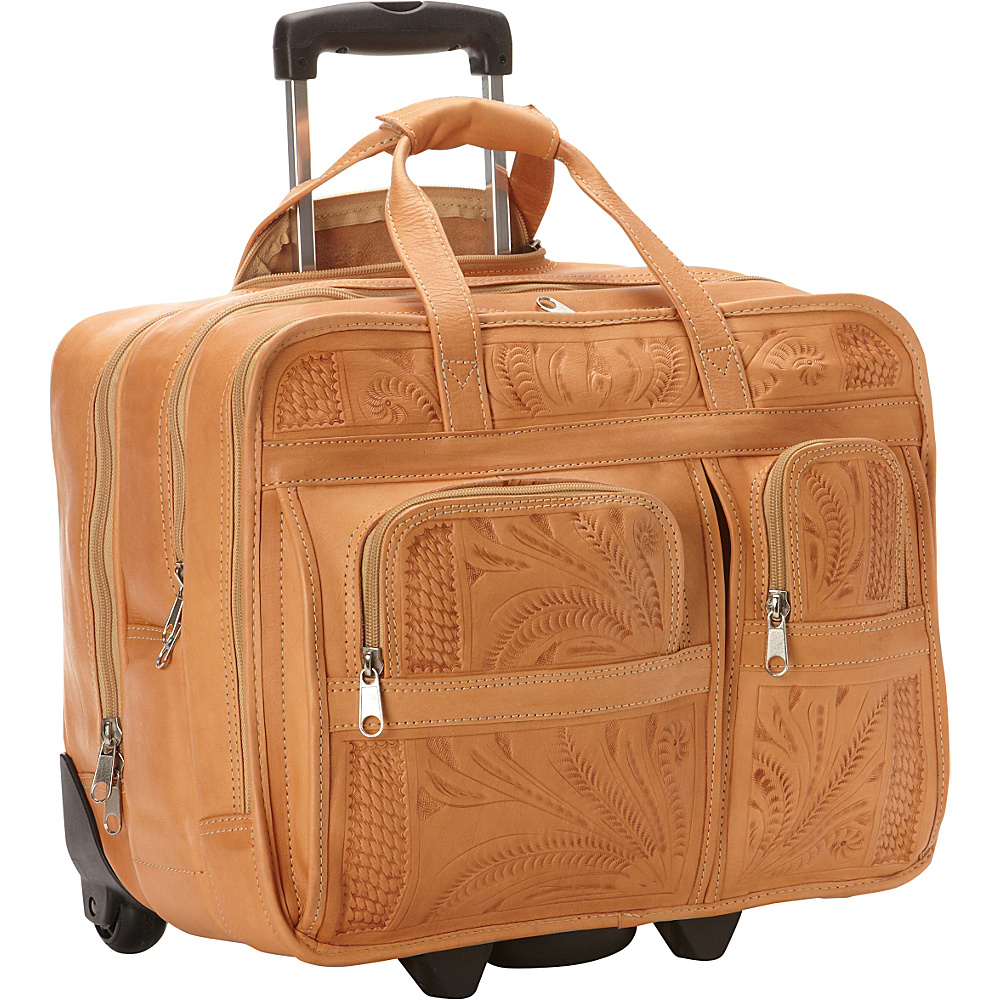Ropin West Roller Briefcase Natural Ropin West Wheeled Business Cases