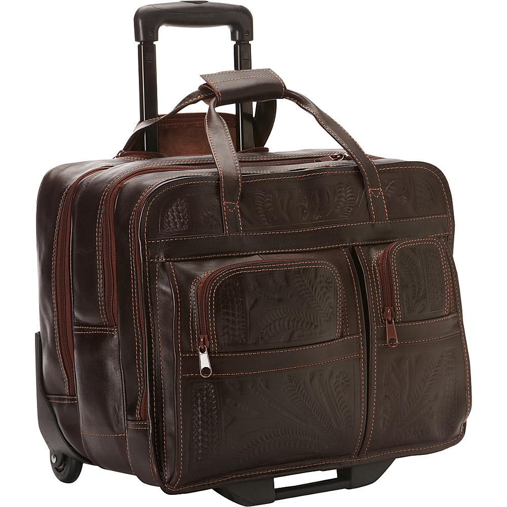 Ropin West Roller Briefcase Brown Ropin West Wheeled Business Cases
