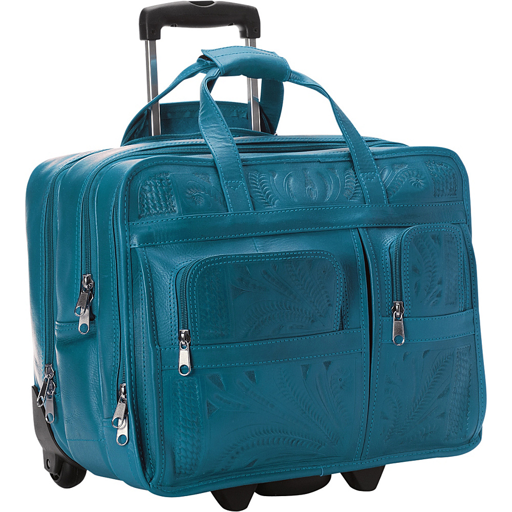 Ropin West Roller Briefcase Turquoise Ropin West Wheeled Business Cases