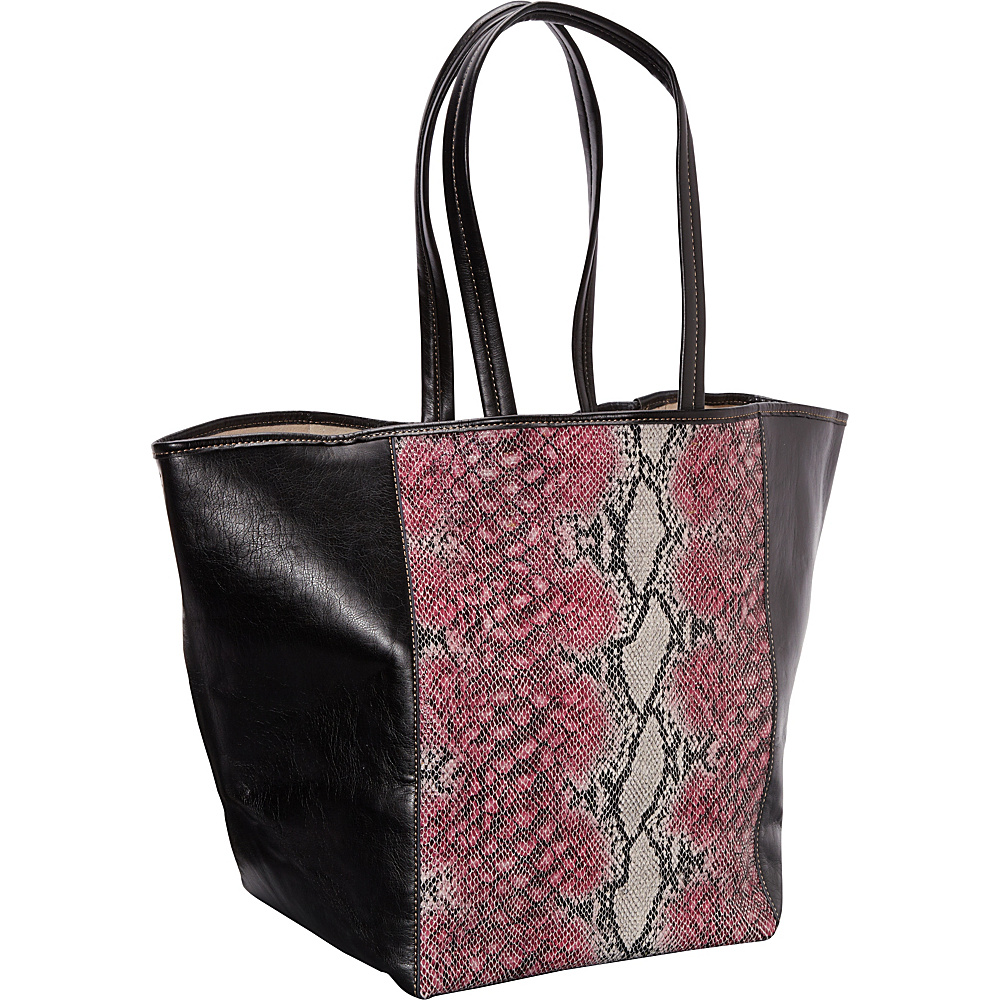 Clava Page Python Print and Leather Tote Pink Python Print Clava Leather Handbags