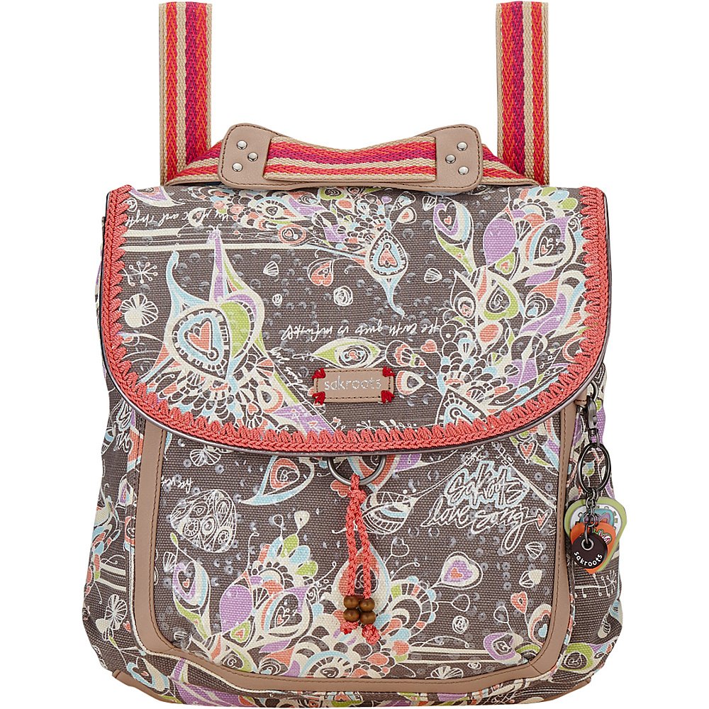 Sakroots Artist Circle Convertible Backpack Slate Songbird Sakroots Fabric Handbags