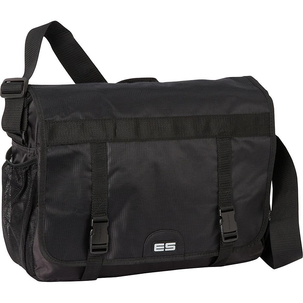 Eastsport Double Buckle Laptop Messenger Black Eastsport Messenger Bags