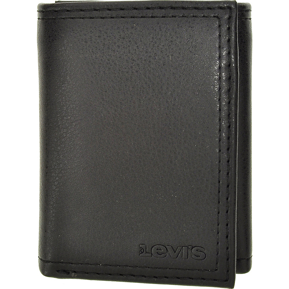 Levi s Trifold Wallet w Interior Zipper BLACK Levi s Men s Wallets