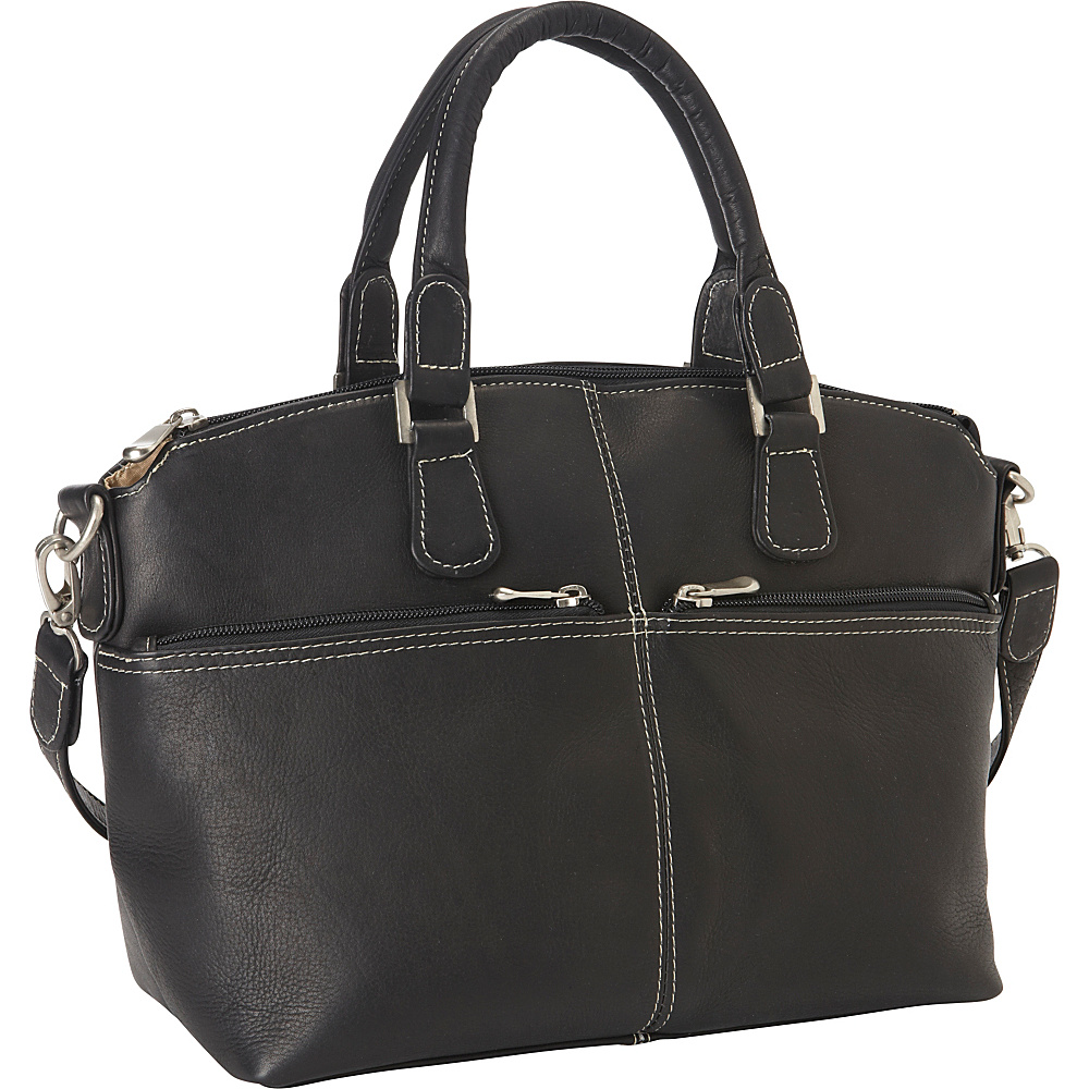 Le Donne Leather Classic Satchel Black Le Donne Leather Leather Handbags
