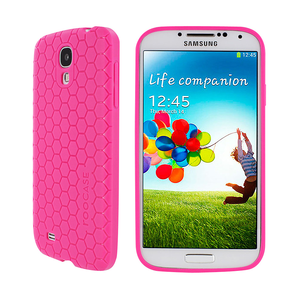 rooCASE Samsung Galaxy S4 Ultra Slim HoneyComb TPU Shell Skin Case Magenta rooCASE Electronic Cases