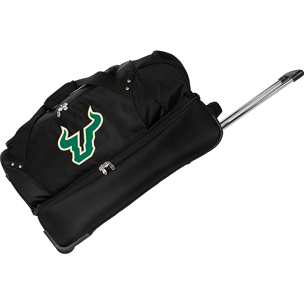 Denco Sports Luggage NCAA University of South Florida Bulls 27 Drop Bottom Wheeled Duffel Bag Black Denco Sports Luggage Travel Duffels