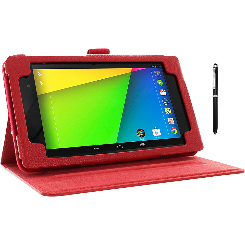 rooCASE Google Nexus 7 FHD Dual View Folio Case Red rooCASE Electronic Cases
