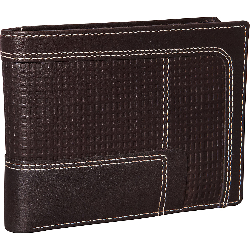 Mancini Leather Goods Passcase Wallet RFID Secure Brown Mancini Leather Goods Men s Wallets