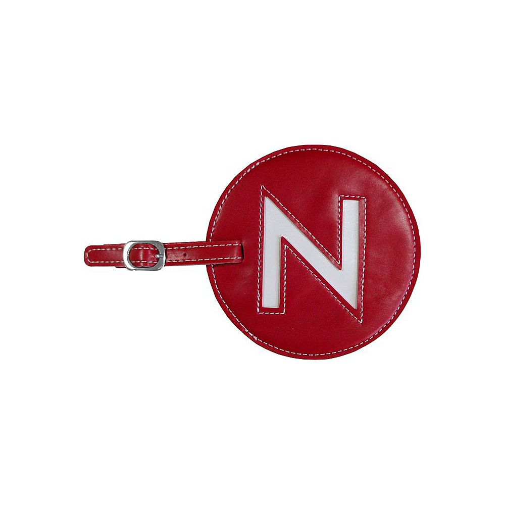 pb travel Initial N Luggage Tag Set of 2 Red pb travel Luggage Accessories