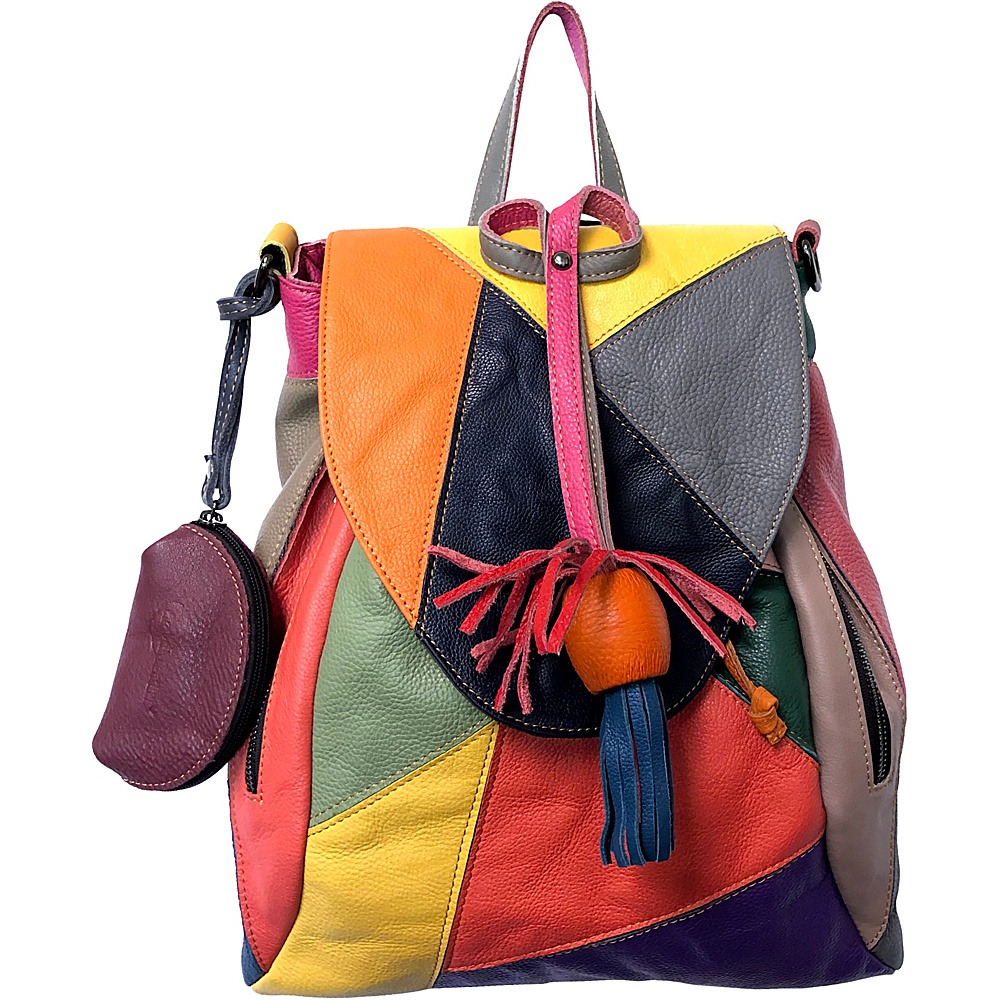 AmeriLeather Betsy Backpack Rainbow AmeriLeather Leather Handbags