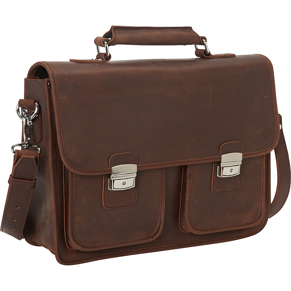 Vagabond Traveler 16 Professional Briefcase Leather Laptop Bag Reddish Brown Vagabond Traveler Non Wheeled Business Cases