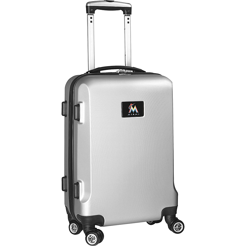Denco Sports Luggage MLB 20 Domestic Carry On Silver Miami Marlins Denco Sports Luggage Hardside Luggage