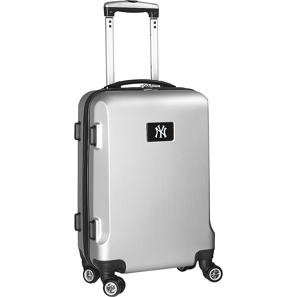 Denco Sports Luggage MLB 20 Domestic Carry On Silver New York Yankees Denco Sports Luggage Hardside Luggage