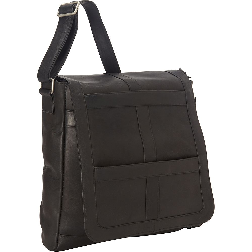 Royce Leather Vaquetta Vertical 16 Inch Laptop Messenger Bag Black 36 Royce Leather Messenger Bags