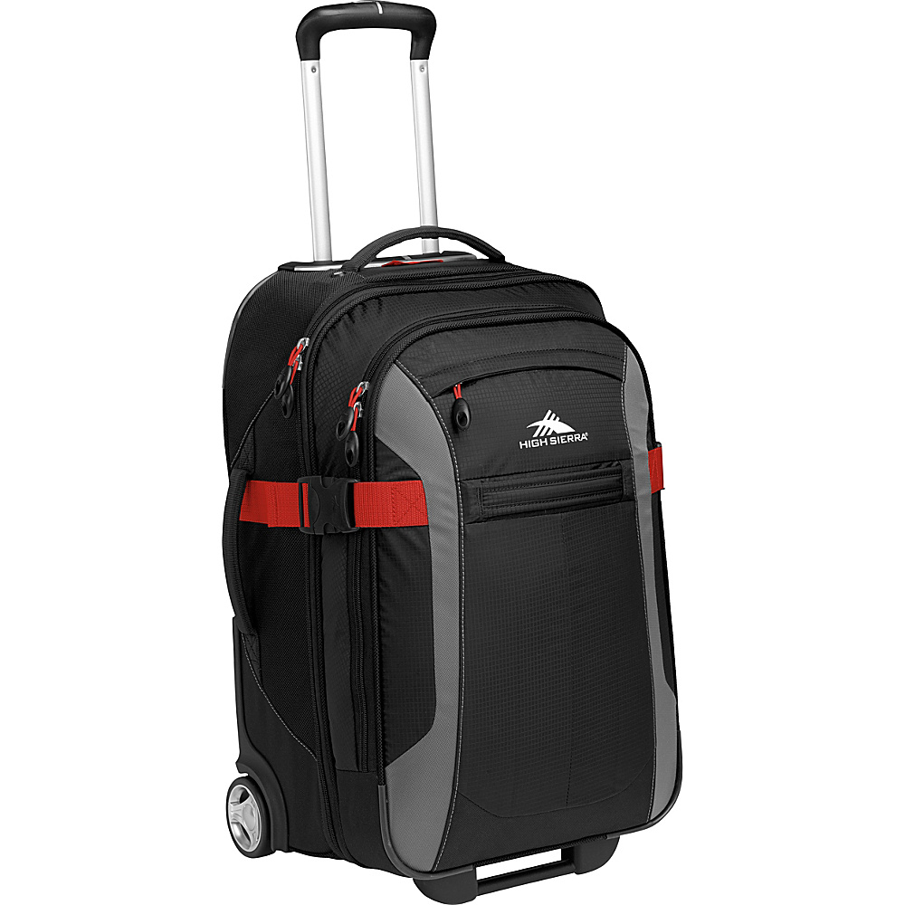 High Sierra Sportour 22 Carry On Upright Black Charcoal Crimson Red High Sierra Softside Carry On