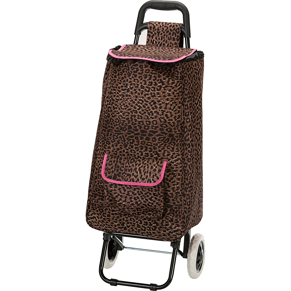 Rockland Luggage Santorini 24 Rolling Shopping Tote Pink Leopard Rockland Luggage All Purpose Totes