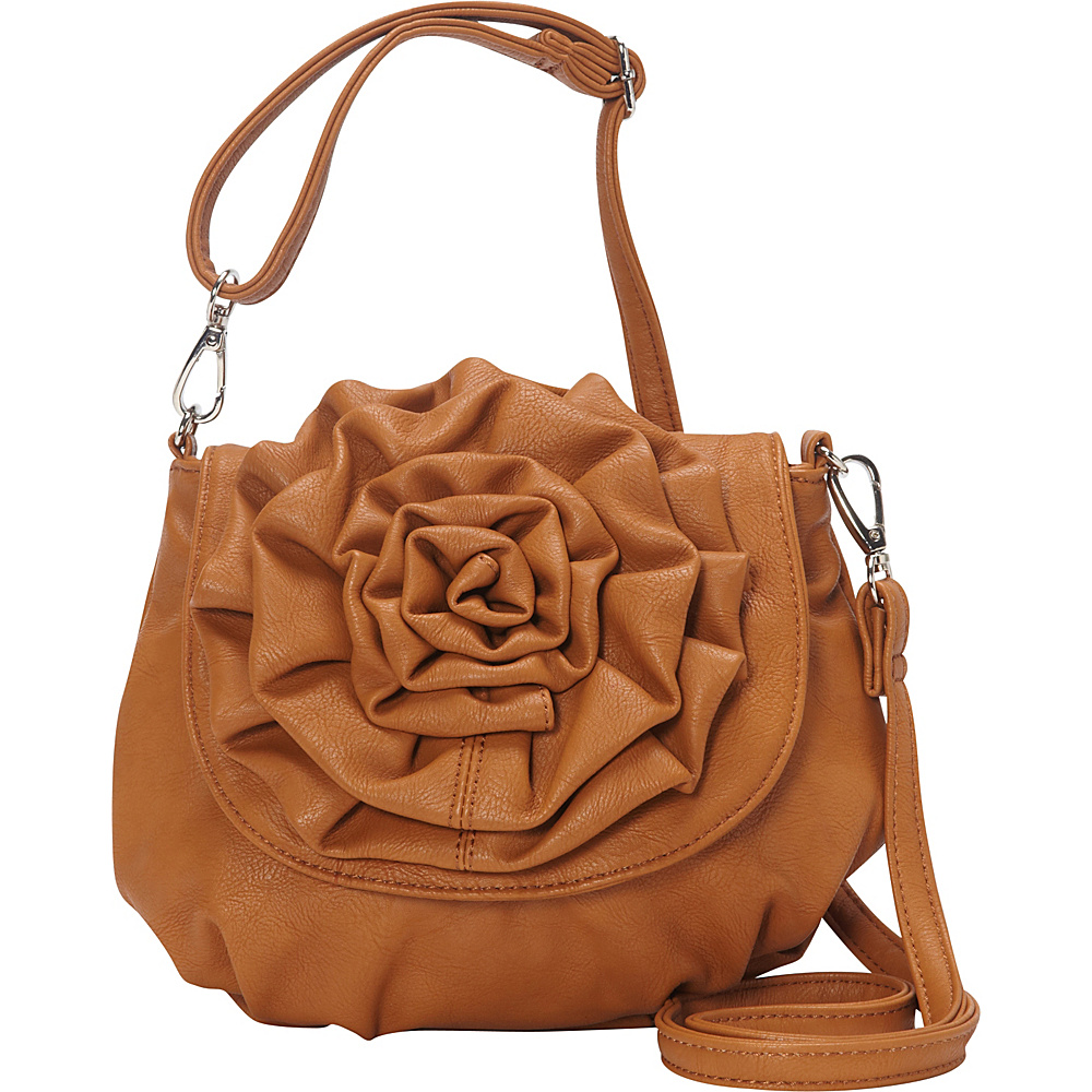 Donna Bella Designs Piccola Rosa Crossbody Bag Brown Donna Bella Designs Manmade Handbags