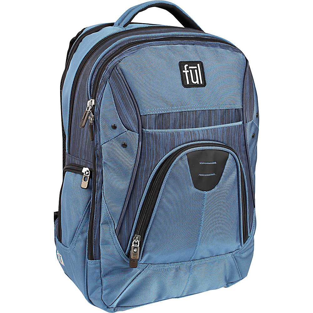 ful Gung Ho Backpack Laptop Backpack Lake Blue Woven Navy ful Business Laptop Backpacks