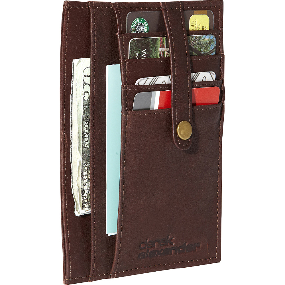 Derek Alexander Multi Pocket Double Side Card Holder Brown Derek Alexander Men s Wallets