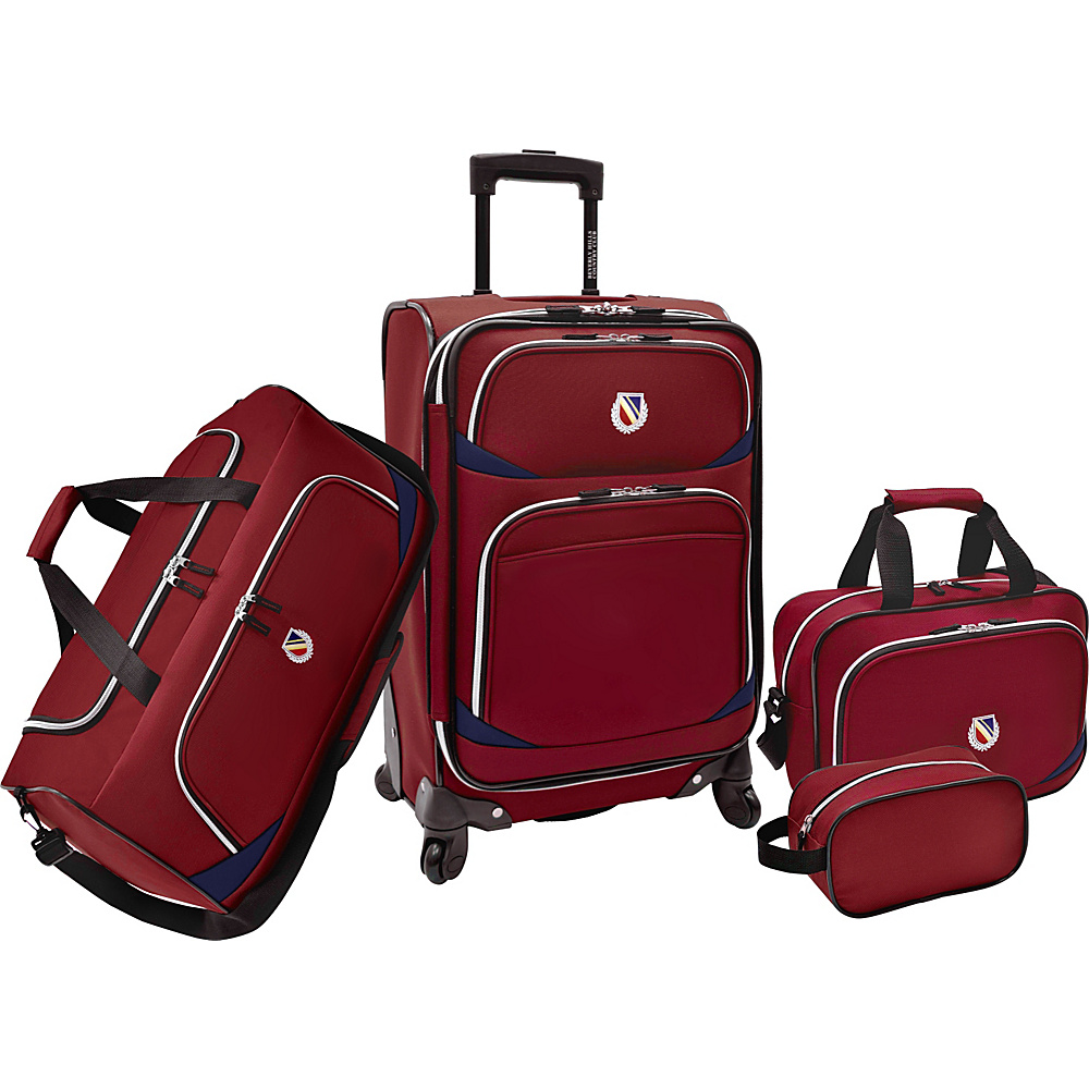 Beverly Hills Country Club San Vincente 4pc Luggage Set Red Beverly Hills Country Club Luggage Sets