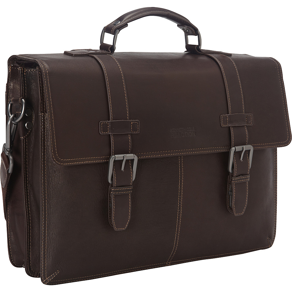Kenneth Cole Reaction Flap py Go Lucky Laptop Briefcase Brown Kenneth Cole Reaction Non Wheeled Business Cases