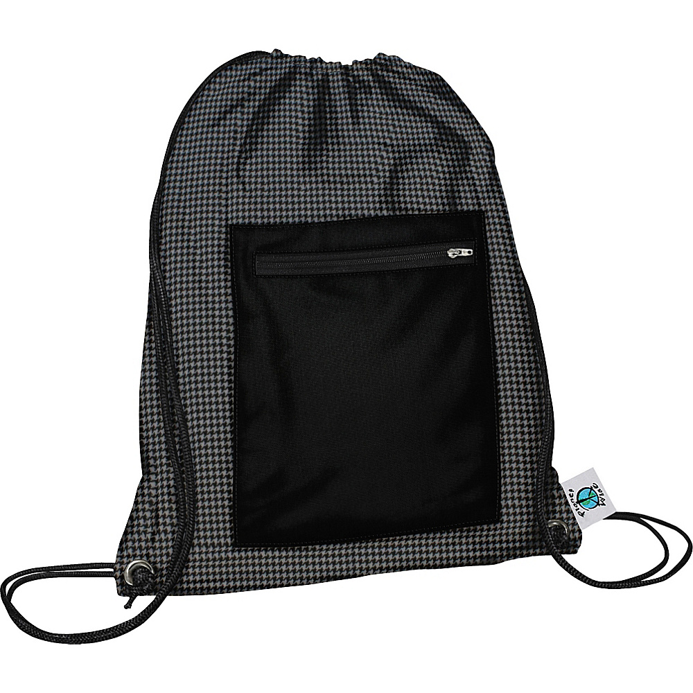 Planet Wise Sport Sack pack Gray Houndstooth Planet Wise School Day Hiking Backpacks