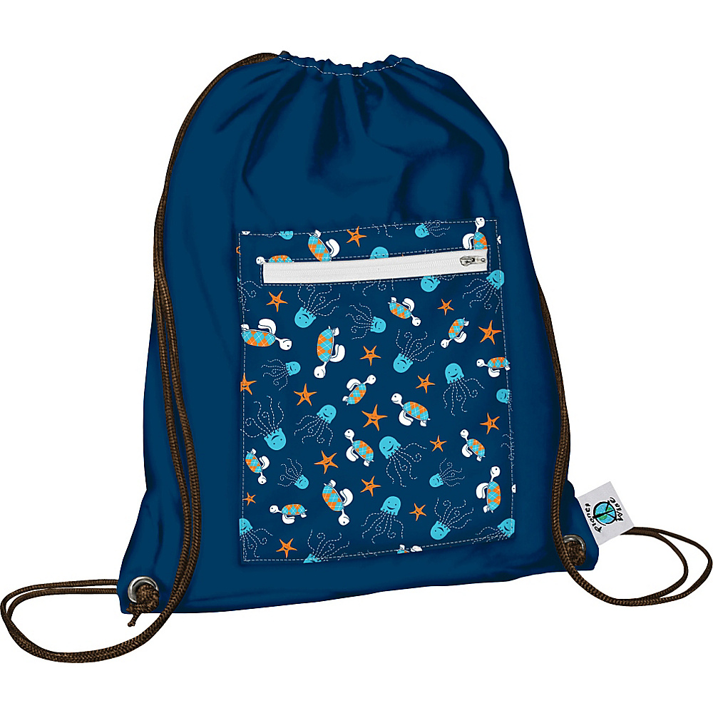 Planet Wise Sport Sack pack Navy Sea Friends Planet Wise School Day Hiking Backpacks