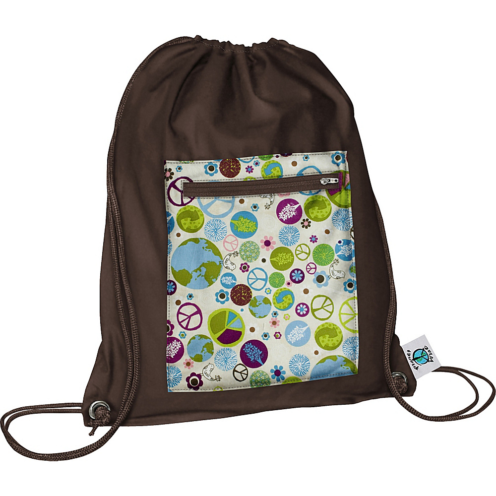 Planet Wise Sport Sack pack Peace On Earth Planet Wise Everyday Backpacks