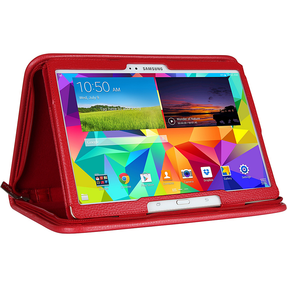 rooCASE Executive Portfolio Leather Case Cover for Samsung Galaxy Tab S 10.5 SM T800 Red rooCASE Laptop Sleeves