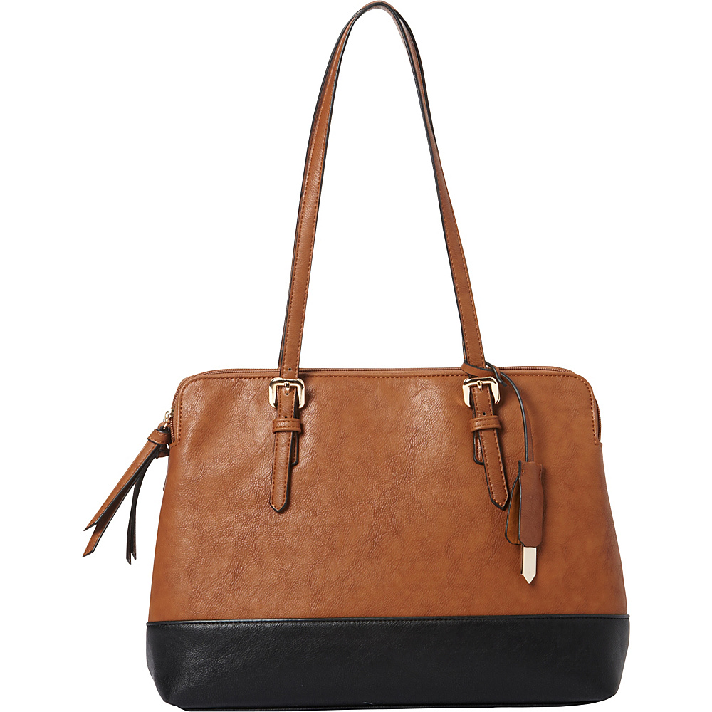 La Diva RFID Trattoria Shoulder Bag Exclusive Cognac Black La Diva Manmade Handbags