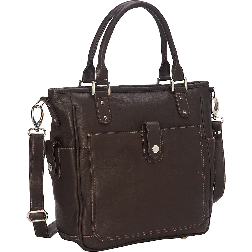 Piel Tablet Shoulder Bag Cross Body Chocolate Piel Leather Handbags