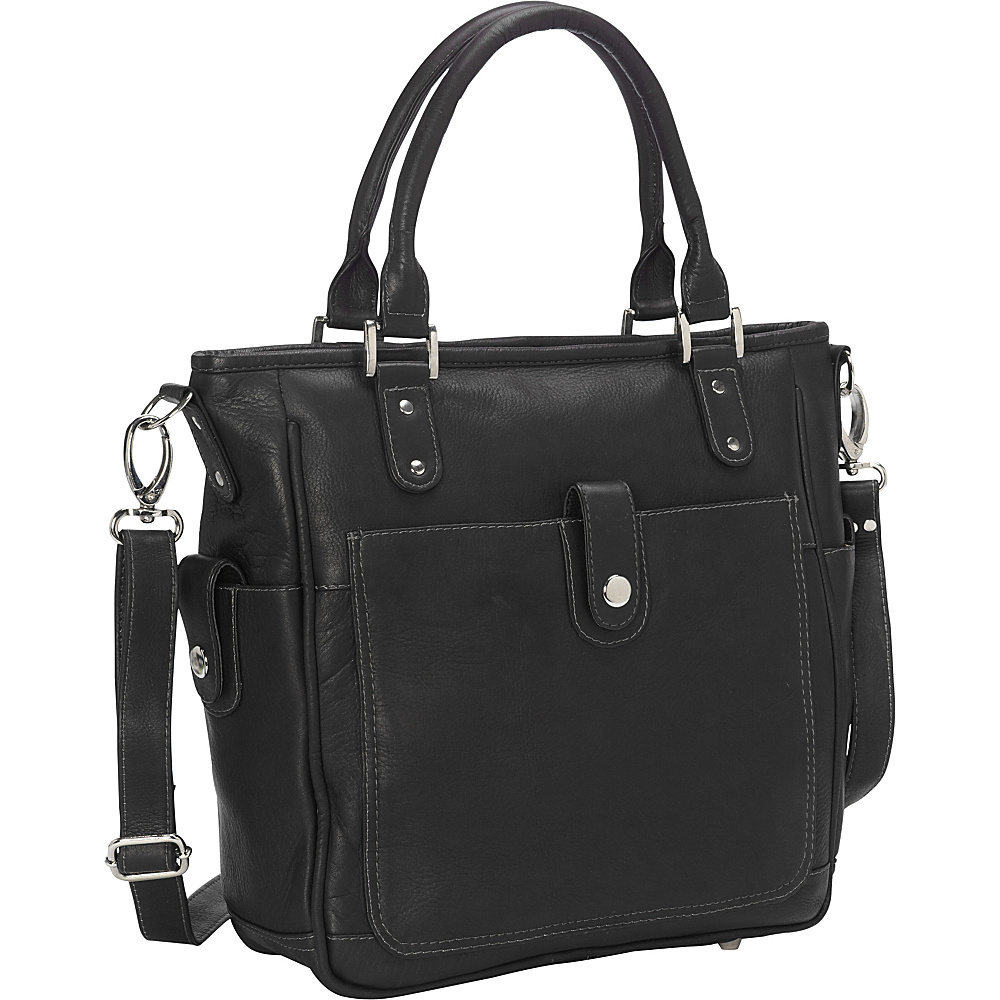 Piel Tablet Shoulder Bag Cross Body Black Piel Leather Handbags